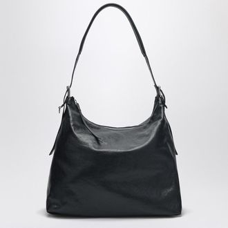 Christophe Lemaire Navy Blue Leather Belted Hobo Bag
