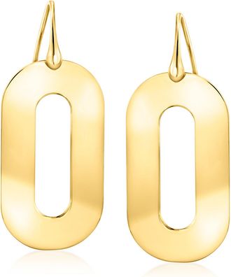 Ross-Simons Italian 18kt Gold Over Sterling Oval Drop Earrings