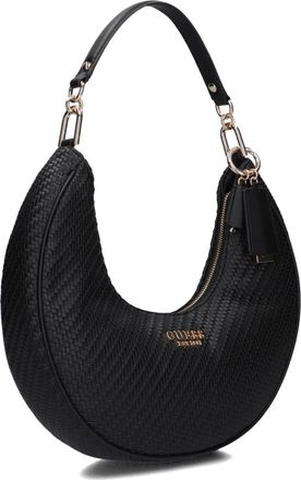 Guess Veelzijdige Mirema Hobo Schoudertas - Dames - Schoudertassen - Zwart - ONE Size - Wol - Tassen