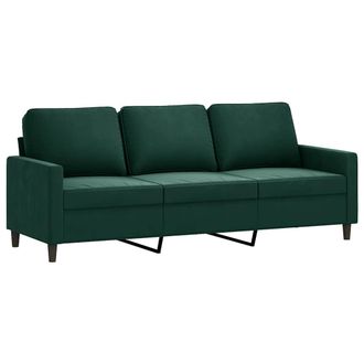 vidaXL Sof&aacute; De 3 Plazas Terciopelo Verde Oscuro 180 Cm Vidaxl