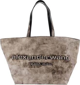 Alexander Wang Alexander Wang, Tote Bags, female, Gray, Size: ONE SIZE Grey Leather Shopper Bag