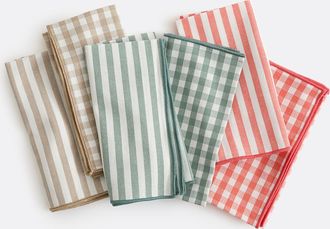 La Redoute Interieurs Set van 4 servetten, 30% gerecycled katoen, geweven-geverfd, SOIZIC