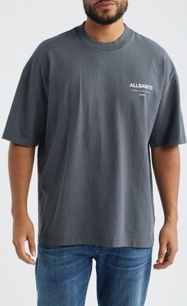 AllSaints Underground Oversize Graphic T-Shirt in Dark Steel Blue at Nordstrom, Size X-Large