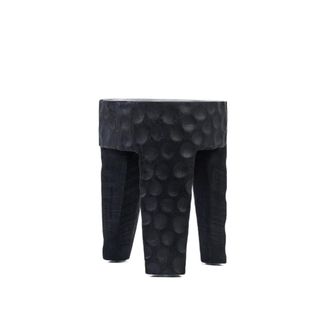 Bazar Bizar Taburete de madera de suar negro