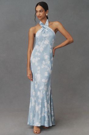 パーティードレス BHLDN Callie Sleeveless Ruched Printed Charmeuse Midi Dress BHLDN Callie Sleeveless Ruched Printed Charmeuse Midi Dress
