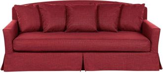 Beliani Beliani - 3 Seater Fabric Sofa Red Polyester Skirted Foam Filling Loose Cushion Back Gilja