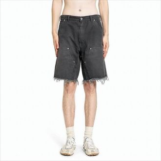 Maison Margiela Mid-Thigh Relaxed Fit Shorts With Distressed Hem And Utility Pockets