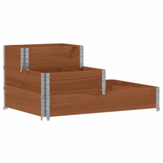 Berkfield Home 3-Tier Raised Bed Brown 120x80 cm Solid Wood Pine