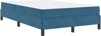 vidaXL Box Spring Bed with Mattress Dark Blue 120 x 210 cm Velvet vidaXL