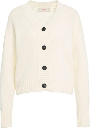 Jucca Classic V-Neck Knit Cardigan With Ribbed Finish