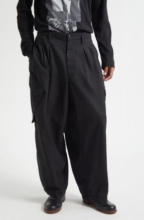 Yohji Yamamoto 12Tuck Cargo Work Pants in Black at Nordstrom, Size 3