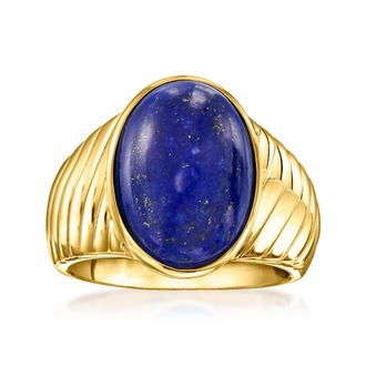 Ross-Simons Lapis Ring in 18kt Gold Over Sterling