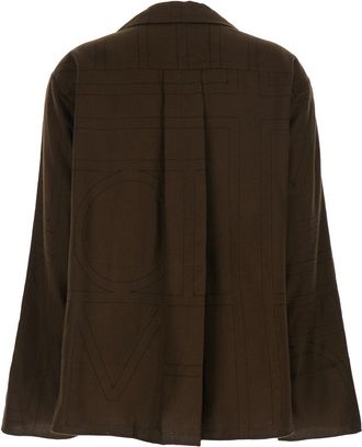 Toteme Womens Shirt Notched Revers Brown Modal Blouses