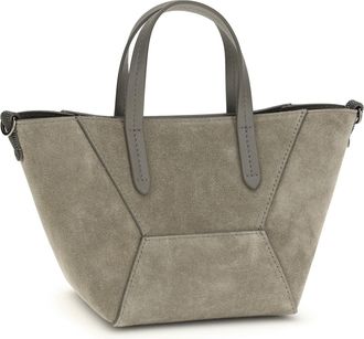 Brunello Cucinelli Womens Suede Shoulder Bag Safari Calf Leather Bos Taurus