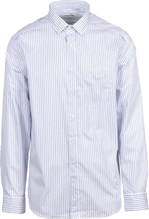Deuxieme Shirt White/Blue Striped Cotton Shirt