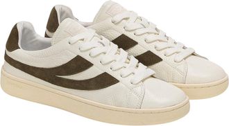 Superga Unisex Adult 4833 Lendl Leather Trainers (White/Green/Avorio) - Size UK 5.5