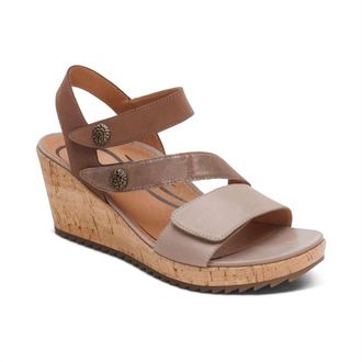 Aetrex Womens Madelyn Wedge In Taupe Multi