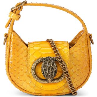 Kurt Geiger Micro Chelsea Embossed Leather Top Handle Bag in Mustard at Nordstrom Rack