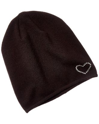 Portolano Crystal Stones Heart Wool & Cashmere-Blend Hat
