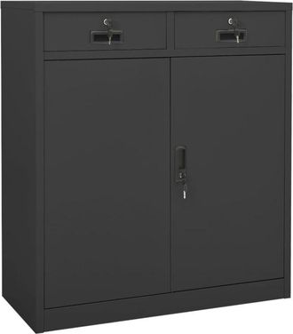 vidaXL Office Cabinet Anthracite 90x40x102 cm Steel Vidaxl