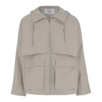 Maison Kitsun&eacute; Cappotto a vento con cerniera e cappuccio - - Jackets - Uomo - Beige - XL