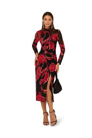 Adrianna Papell Womens Mockneck Ruched Maxi Dress - Black - Size 12 UK