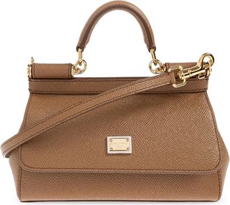 Dolce & Gabbana Handtas Sicily Klein - Dames - Handtassen - Bruin - ONE Size - Leer - Tassen