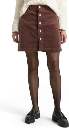 Tom Tailor Denim Minirock TOM TAILOR DENIM, Damen, Gr. XL, soft chocolate braun, Web, Obermaterial: 98% Baumwolle, 2% Elasthan, unifarben, regular fit kurz, R&ouml;cke Mini