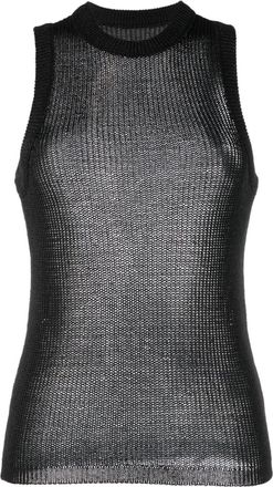 Low Classic semi-sheer sleeveless top - women - Rayon/Nylon - S - Black