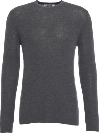 Mauro Grifoni Truien & Vesten, Heren, Grijs, XL, Wol, Rondgebreide kleding