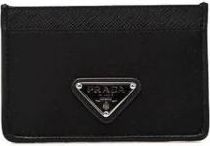 Prada Accessoires, Dames, Zwart, ONE Size, Nylon, Stijlvolle Kaarthouder met Meerdere Sleuven