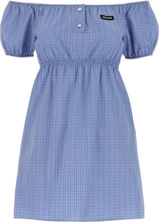 Miu Miu Embroidered Poplin Mini Dress