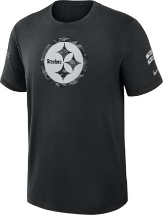 Nike Pittsburgh Steelers Salute to Service Slub Nike Mens Dri-FIT NFL T-Shirt in Black | 34900AA2S-AEG