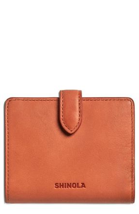 Shinola Small Leather Bifold Snap Wallet in Rust at Nordstrom