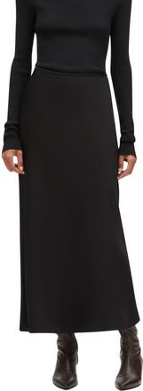 Another Tomorrow Satin Skirt in Black at Nordstrom, Size 44 It