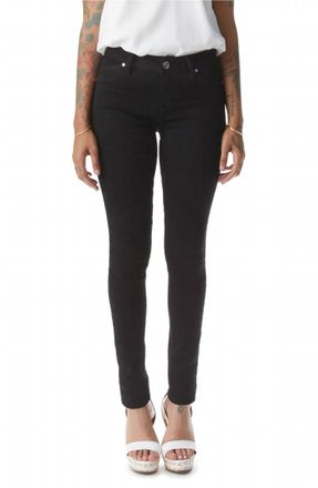 1822 Denim Mid Rise Skinny Long Butter Jeans In Noir