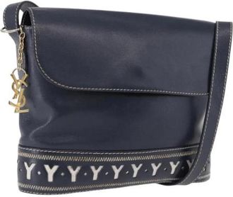 Saint Laurent Pre-owned Vintage Schoudertas - Dames - Vintage Schoudertas - Blauw - ONE Size - Leer - Vintage