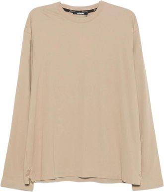 Jacquemus T-shirt met lange mouwen en ronde hals - Heren - Longsleeves - Beige - M - Tops