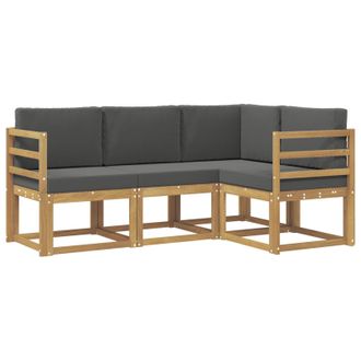 vidaXL Conjunto De Sof&aacute;s De Exterior 4 Pcs Blanco Y Antracita Vidaxl