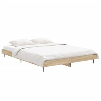 vidaXL Estructura De Cama Sin Colch&oacute;n Madera Roble Sonoma 140x190 Cm Vidaxl
