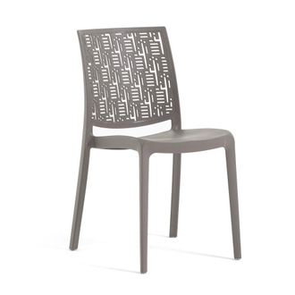 Siediti Fuori e Dentro Conjunto de 6 sillas de resina para interior o exterior gris t&oacute;rtola