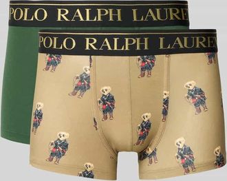 Ralph Lauren Trunks mit elastischem Logo-Bund im 2er-Pack in Dunkelgruen, Größe XXL