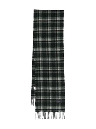 Marc O'Polo checked fringed scarf - men - RWS Virgin Wool - One Size - Green