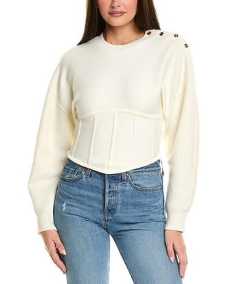 Maje Corset Hem Sweater