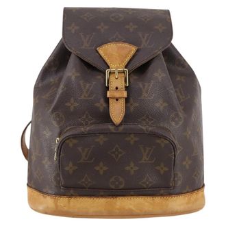 Louis Vuitton Vintage Montsouris Backpack Monogram Canvas Brown Canvas Backpack Bag (Pre-Owned)