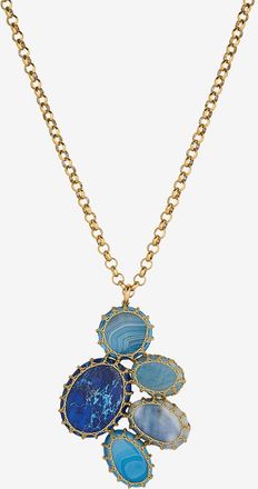 Boks&Baum Lange Halskette mit Halbedelstein-Anhänger Venise