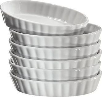 K&uuml;chenprofi Kuchenprofi Juego De Platos Para Cr&egrave;me Br&ucirc;l&eacute;e Blanco 14x8.5 Cm