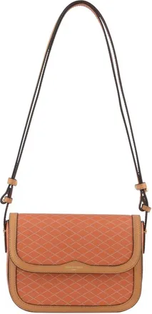 Pourchet Tassen, Dames, Oranje, ONE Size, Leer, Petit port&eacute; travers &agrave; rabat