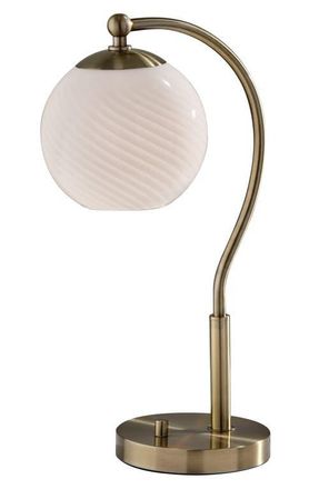 Adesso Swirl Antiqued Brass Desk Lamp in Antique Brass at Nordstrom