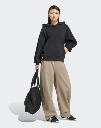 adidas Essentials Contemporary - Pantaloni bombati in pile kaki six-Verde